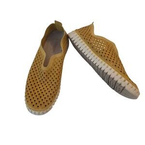 Ilse Jacobsen Hornbæk Tulip 139 Slip On Sneakers Yellow Perforated Shoes 40 / 10